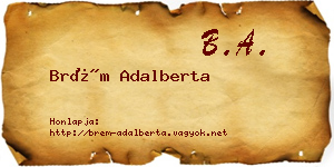 Brém Adalberta névjegykártya